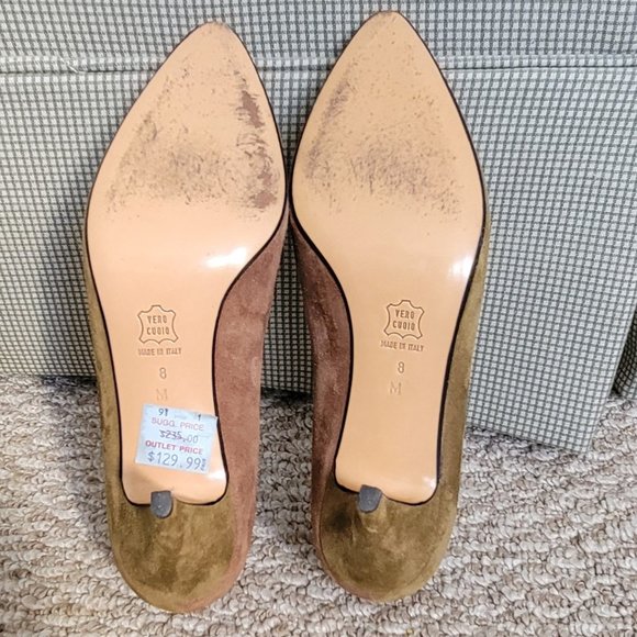 Bally Tri-Color Genuine Suede Leather Pumps Made in Italy Classic Timeless Sz 8 - Picture 7 of 8